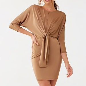 Front slit mini dress